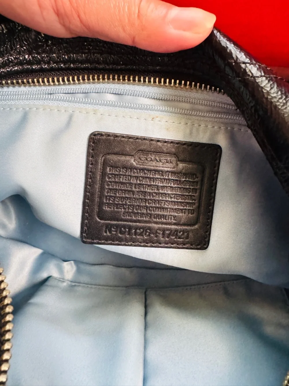 Coach Black Leather Hobo Bag with Signature Patch - Picture 4 of 5